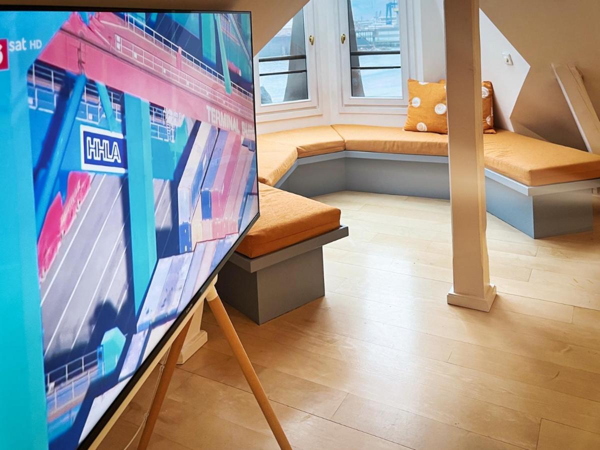 Loft-Panoramablick-Hafen & Elbe! Daire Hamburg Dış mekan fotoğraf