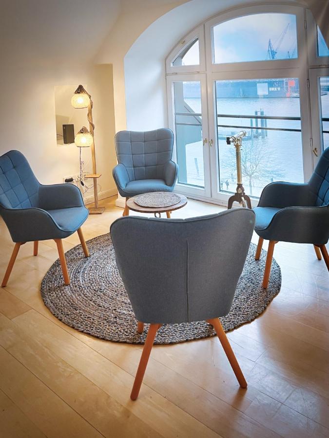 Loft-Panoramablick-Hafen & Elbe! Daire Hamburg Dış mekan fotoğraf